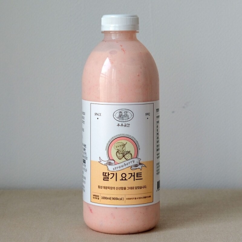 강원더몰,우유곳간 딸기 요거트 1000ml 횡성 대광목장